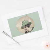 Sticker Rectangulaire Casquette vert vintage (Enveloppe)
