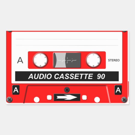 Sticker Rectangulaire cassette audio (Devant)
