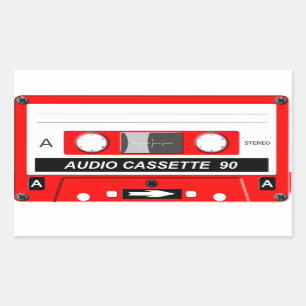 Sticker Rectangulaire cassette audio