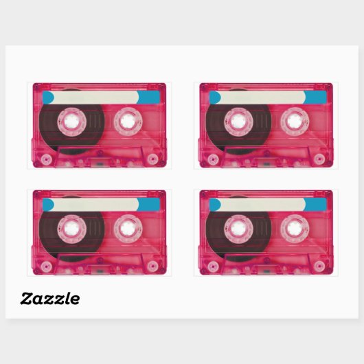 Sticker Rectangulaire cassette audio compacte (Feuille)