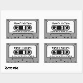 Sticker Rectangulaire Cassette Audio Gris (Feuille)