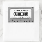 Sticker Rectangulaire Cassette Audio Gris (Sac)