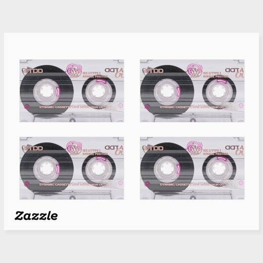 Sticker Rectangulaire cassette de l'école ancienne (Feuille)