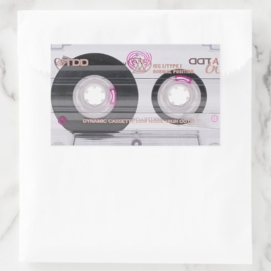 Sticker Rectangulaire cassette de l'école ancienne (Sac)