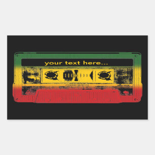 Sticker Rectangulaire Cassette de reggae Old School sur mesure