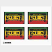 Sticker Rectangulaire Cassette de Reggae Vieux sur mesure (Feuille)