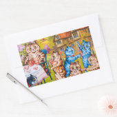 Sticker Rectangulaire Cat Garden Party (Enveloppe)