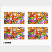 Sticker Rectangulaire Cat Musical Band (Feuille)