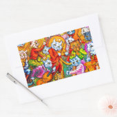 Sticker Rectangulaire Cat Musical Band (Enveloppe)