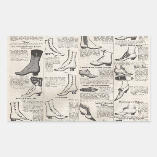 Sticker Rectangulaire Catalogue de chaussures pour dames vintage - 1900s (Devant)