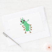 Sticker Rectangulaire Caterpillar verte (Enveloppe)