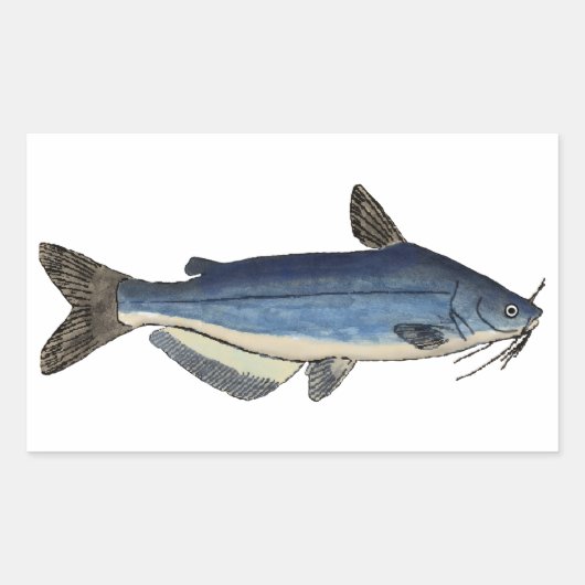 Sticker Rectangulaire Catfish bleu (Devant)