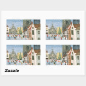 Sticker Rectangulaire Cathédrale De Chichester Une Scène De Neige (Feuille)