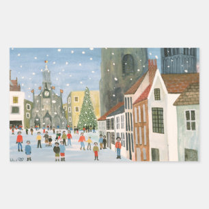 Sticker Rectangulaire Cathédrale De Chichester Une Scène De Neige