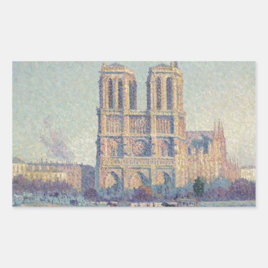 Sticker Rectangulaire Cathédrale Notre-Dame Paris France Peinture classi (Devant)