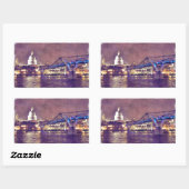 Sticker Rectangulaire Cathédrale Saint-Paul par peinture de nuit (Feuille)