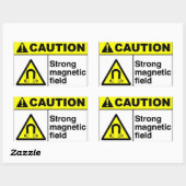 Sticker Rectangulaire CAUTION Champ magnétique (Feuille)