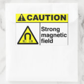 Sticker Rectangulaire CAUTION Champ magnétique (Sac)