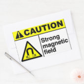 Sticker Rectangulaire CAUTION Champ magnétique (Enveloppe)