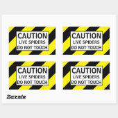 STICKER RECTANGULAIRE CAUTION LIVE SPIDERS (Feuille)