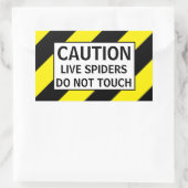 STICKER RECTANGULAIRE CAUTION LIVE SPIDERS (Sac)