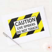STICKER RECTANGULAIRE CAUTION LIVE SPIDERS (Enveloppe)