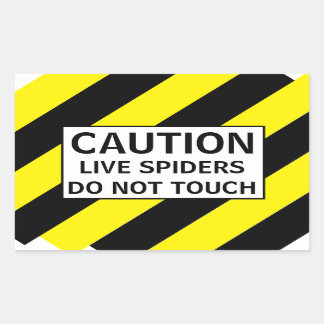STICKER RECTANGULAIRE CAUTION LIVE SPIDERS