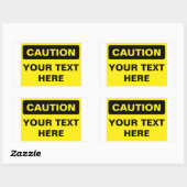 Sticker Rectangulaire Caution Sign, template, landscape version (Feuille)