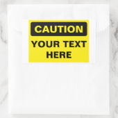 Sticker Rectangulaire Caution Sign, template, landscape version (Sac)
