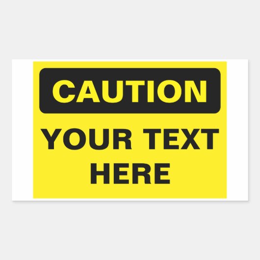 Sticker Rectangulaire Caution Sign, template, landscape version (Devant)