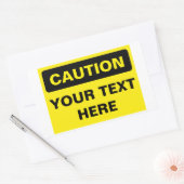Sticker Rectangulaire Caution Sign, template, landscape version (Enveloppe)
