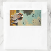Sticker Rectangulaire cavalier roi charles spaniel halloween AI (Sac)
