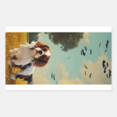 Sticker Rectangulaire cavalier roi charles spaniel halloween AI (Devant)