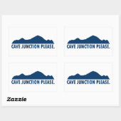 Sticker Rectangulaire Cave Junction Oregon S'il vous plaît (Feuille)