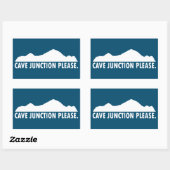 Sticker Rectangulaire Cave Junction Oregon S'il vous plaît (Feuille)