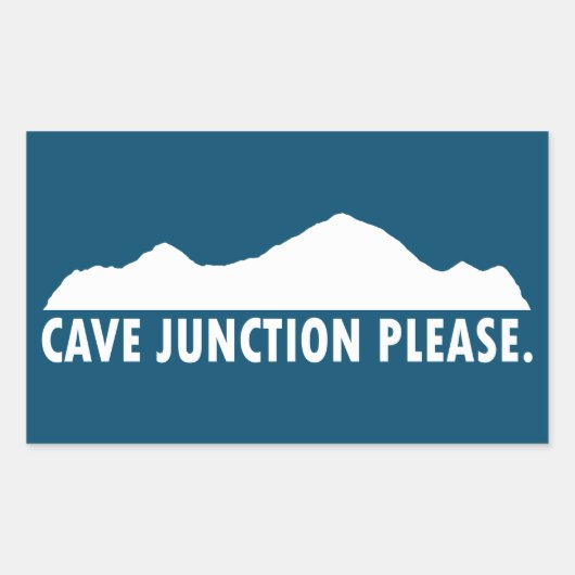 Sticker Rectangulaire Cave Junction Oregon S'il vous plaît (Devant)
