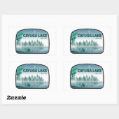 Sticker Rectangulaire Cayuga Lake New York Deer (Feuille)