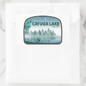 Sticker Rectangulaire Cayuga Lake New York Deer (Sac)