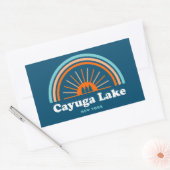 Sticker Rectangulaire Cayuga Lake New York Rainbow (Enveloppe)
