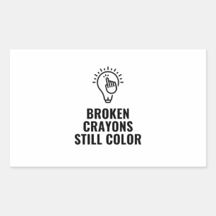 Sticker Rectangulaire Ccrayons cassés encore couleur