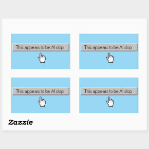 Sticker Rectangulaire Ce Bouton Semble être du Contenu IA