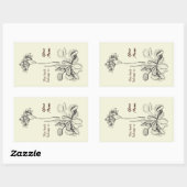 Sticker Rectangulaire Ce Livre Appartient À Floral (Feuille)