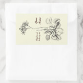 Sticker Rectangulaire Ce Livre Appartient À Floral (Sac)