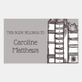 Sticker Rectangulaire Ce livre appartient à personnalisé (Devant)