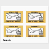 Sticker Rectangulaire Ce n'est pas un exercice - Main, marteau, ongle (Feuille)
