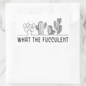 Sticker Rectangulaire Ce que le Cactus Succulent Line Art mème (Sac)