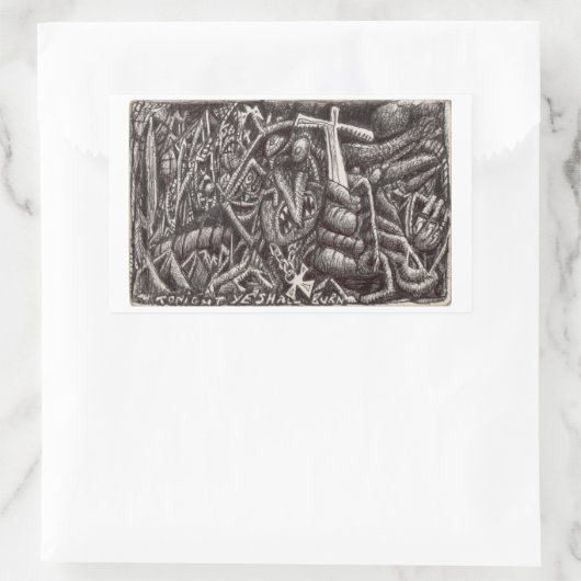 Sticker Rectangulaire "Ce soir, vous brûlerez !" (Sac)