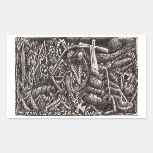 Sticker Rectangulaire "Ce soir, vous brûlerez !" (Devant)