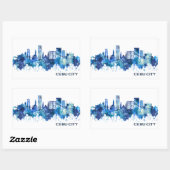 Sticker Rectangulaire Cebu City Philippines Skyline Blue (Feuille)