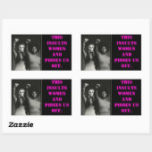 STICKER RECTANGULAIRE CELA INSULTE LES FEMMES ET NOUS ÉTEINT. (Feuille)